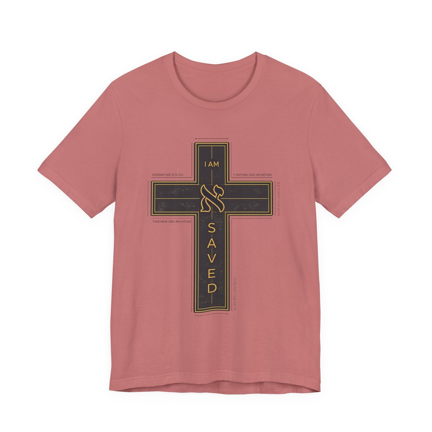 Saved Cross T‑Shirt — I Am Saved Christian Faith Tee