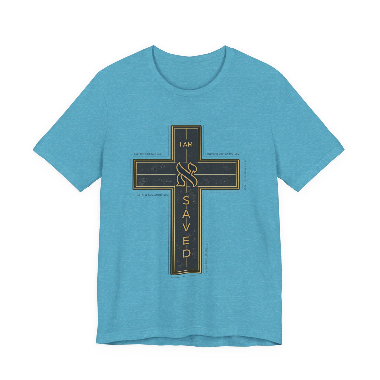 Saved Cross T‑Shirt — I Am Saved Christian Faith Tee