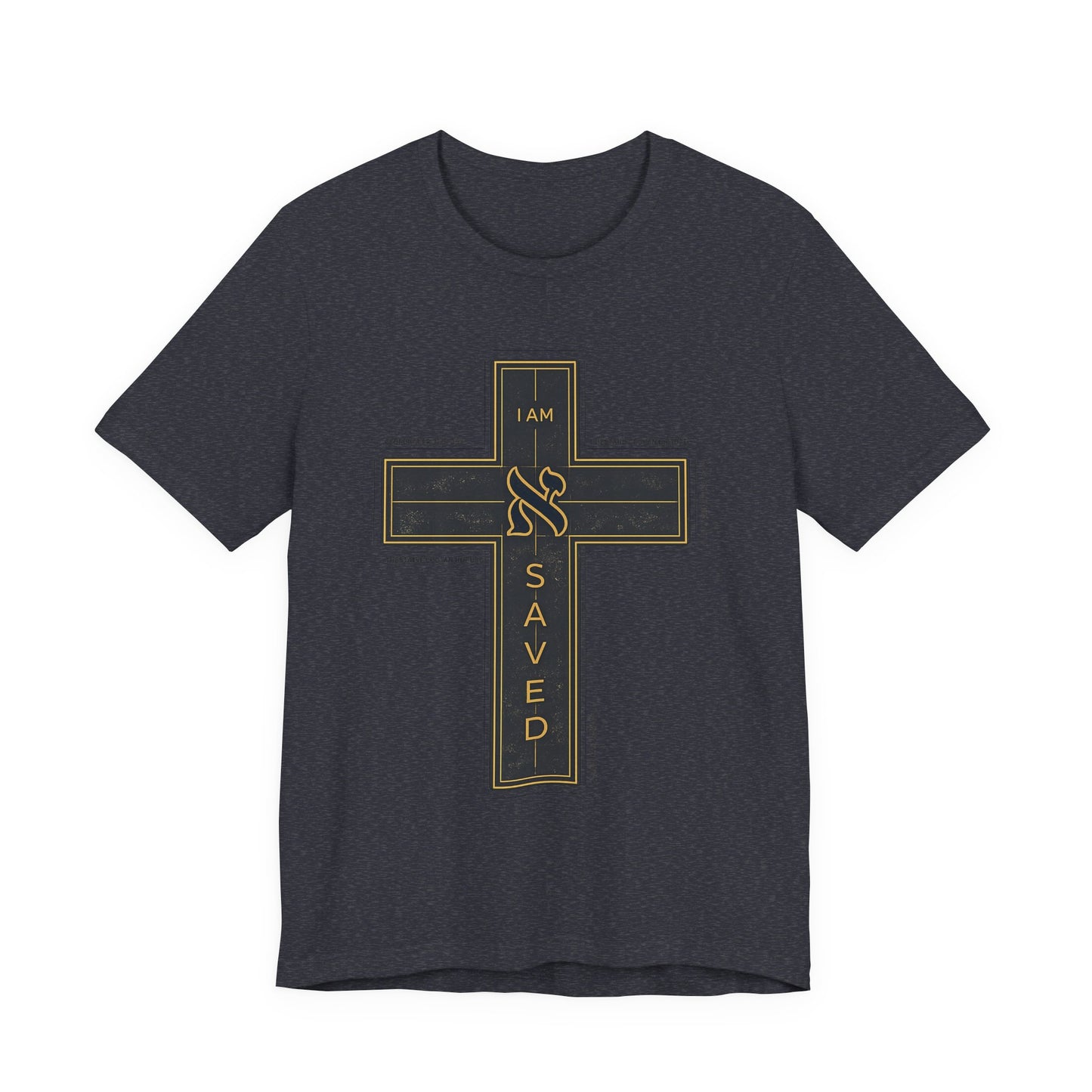 Saved Cross T‑Shirt — I Am Saved Christian Faith Tee