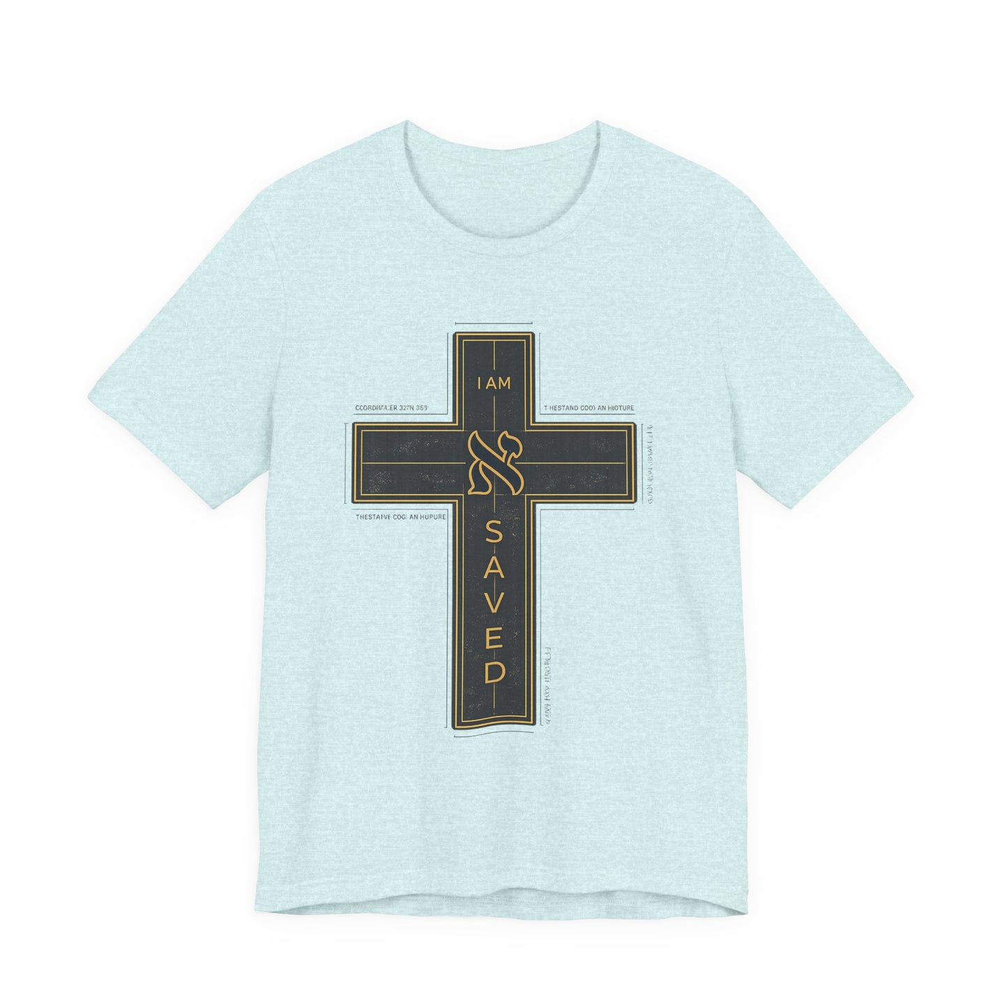 Saved Cross T‑Shirt — I Am Saved Christian Faith Tee
