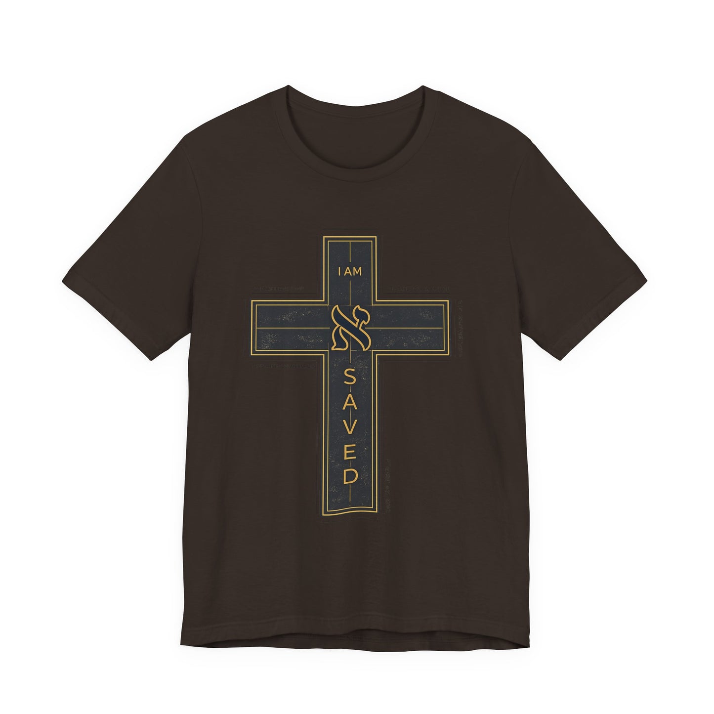 Saved Cross T‑Shirt — I Am Saved Christian Faith Tee