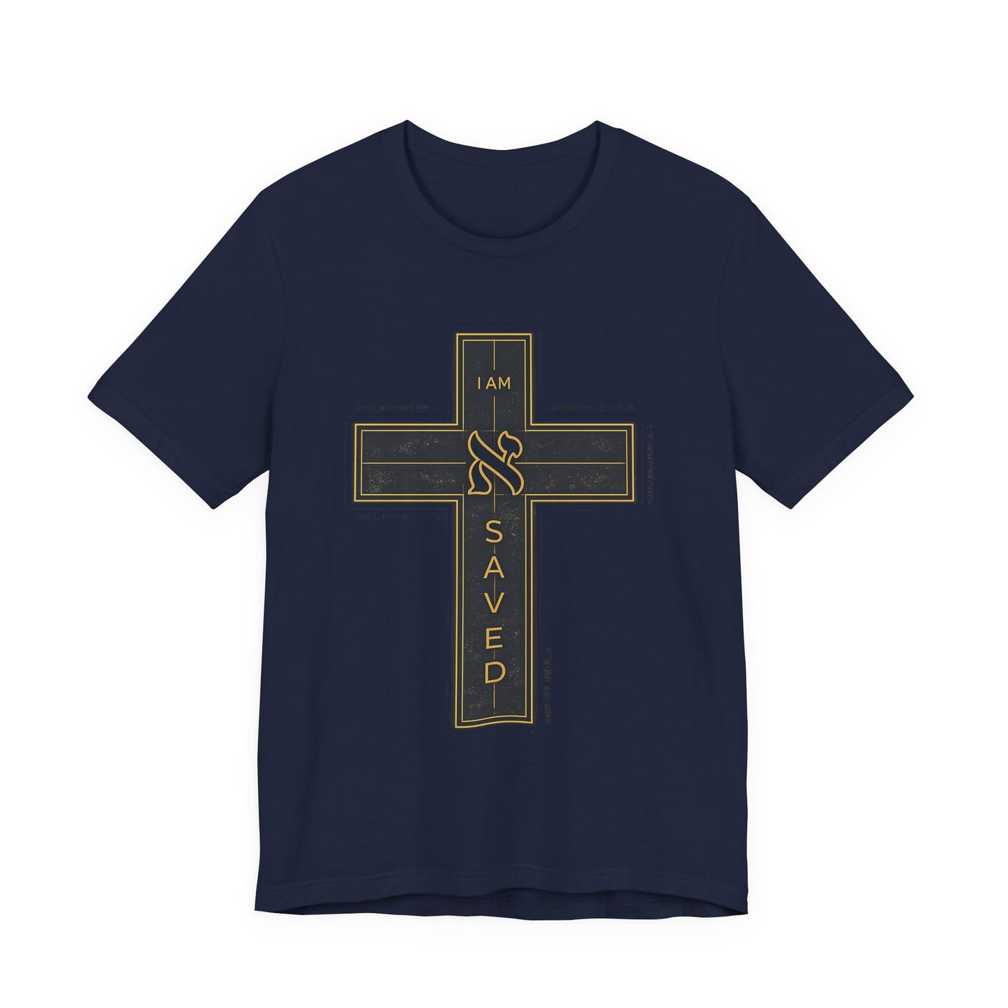 Saved Cross T‑Shirt — I Am Saved Christian Faith Tee