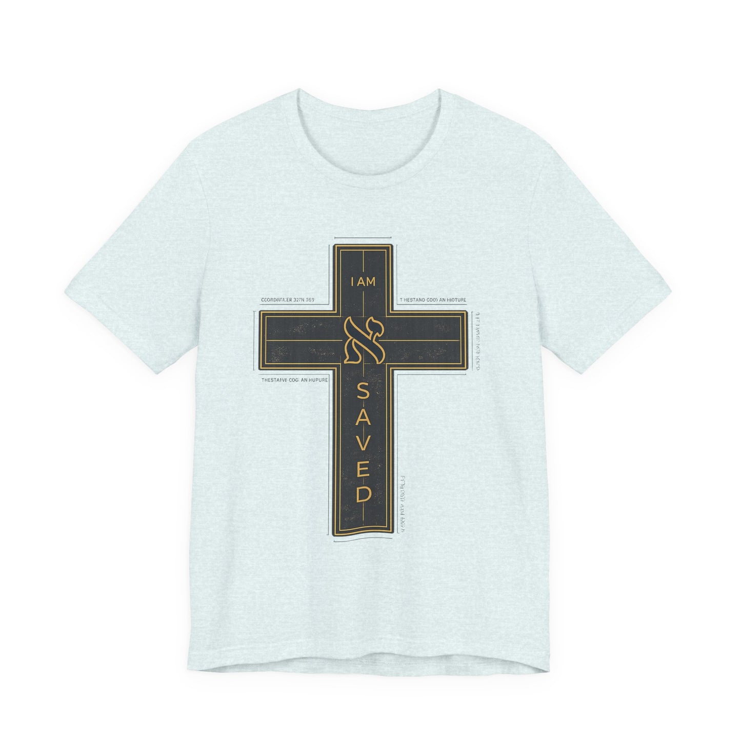 Saved Cross T‑Shirt — I Am Saved Christian Faith Tee