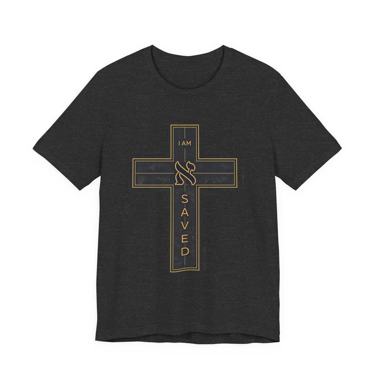 Saved Cross T‑Shirt — I Am Saved Christian Faith Tee