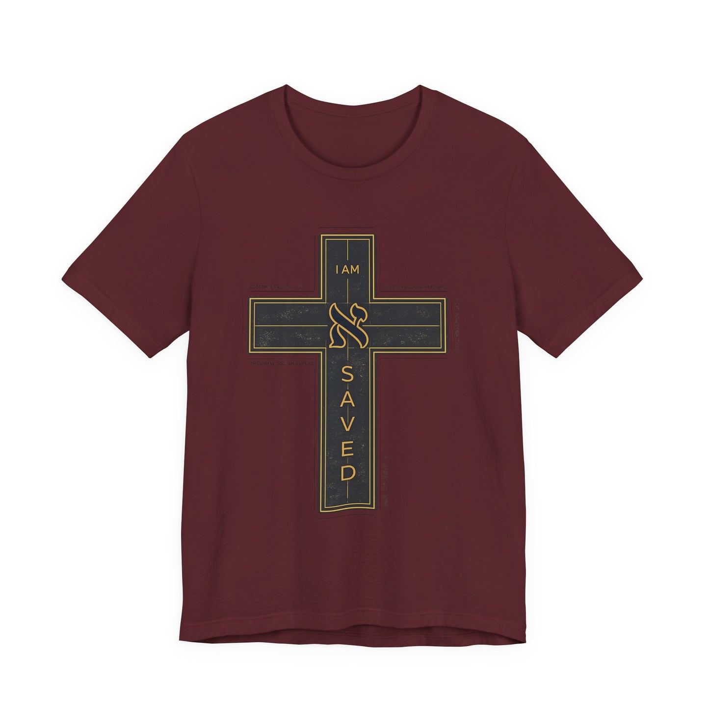 Saved Cross T‑Shirt — I Am Saved Christian Faith Tee