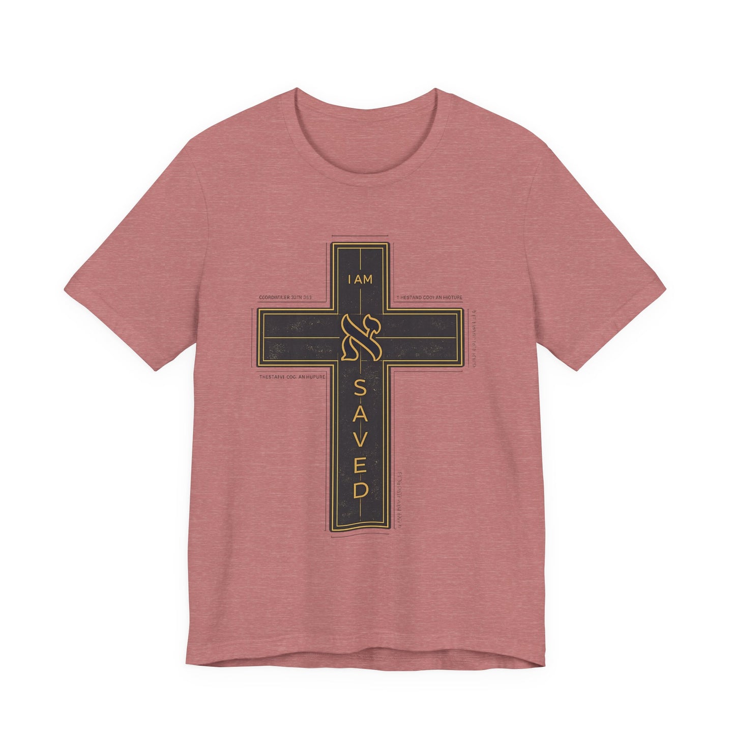Saved Cross T‑Shirt — I Am Saved Christian Faith Tee