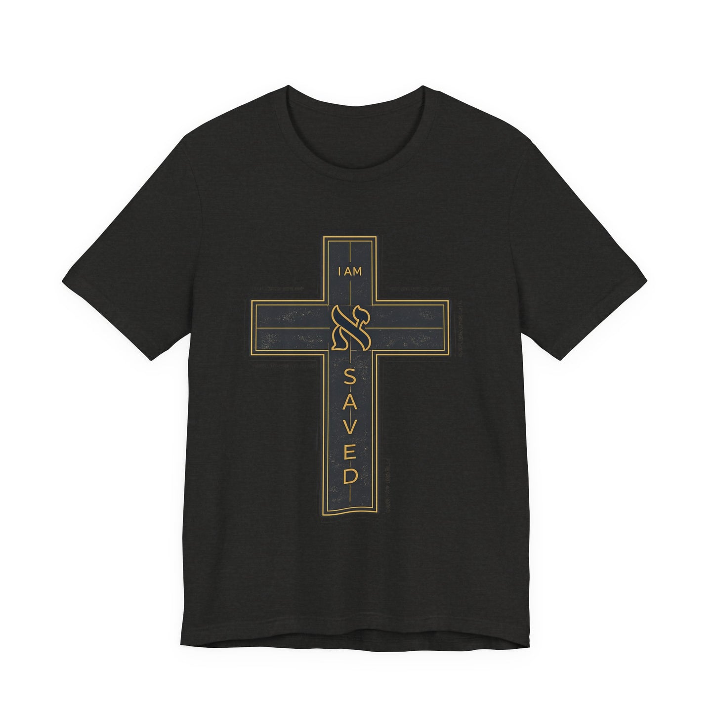 Saved Cross T‑Shirt — I Am Saved Christian Faith Tee