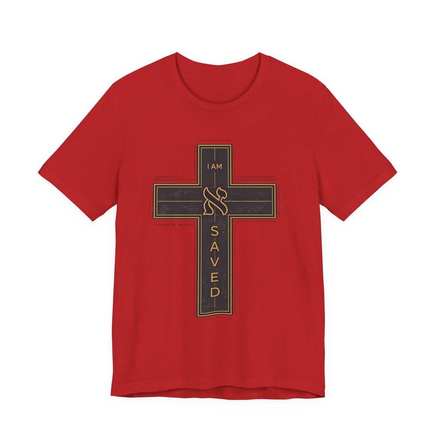 Saved Cross T‑Shirt — I Am Saved Christian Faith Tee